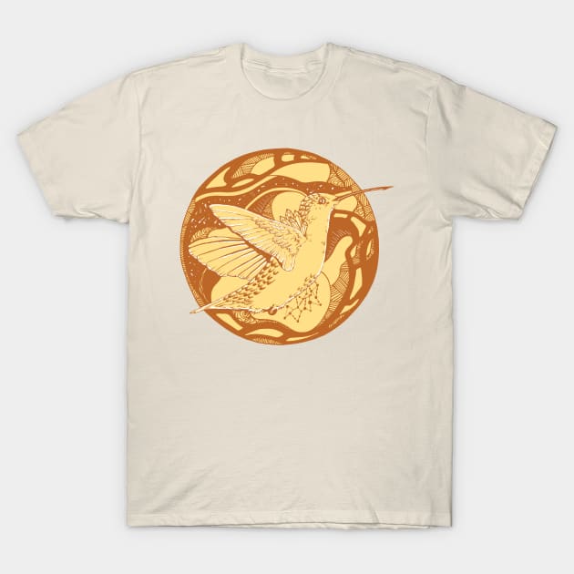 Terracotta Circle of The Hummingbird T-Shirt by kenallouis